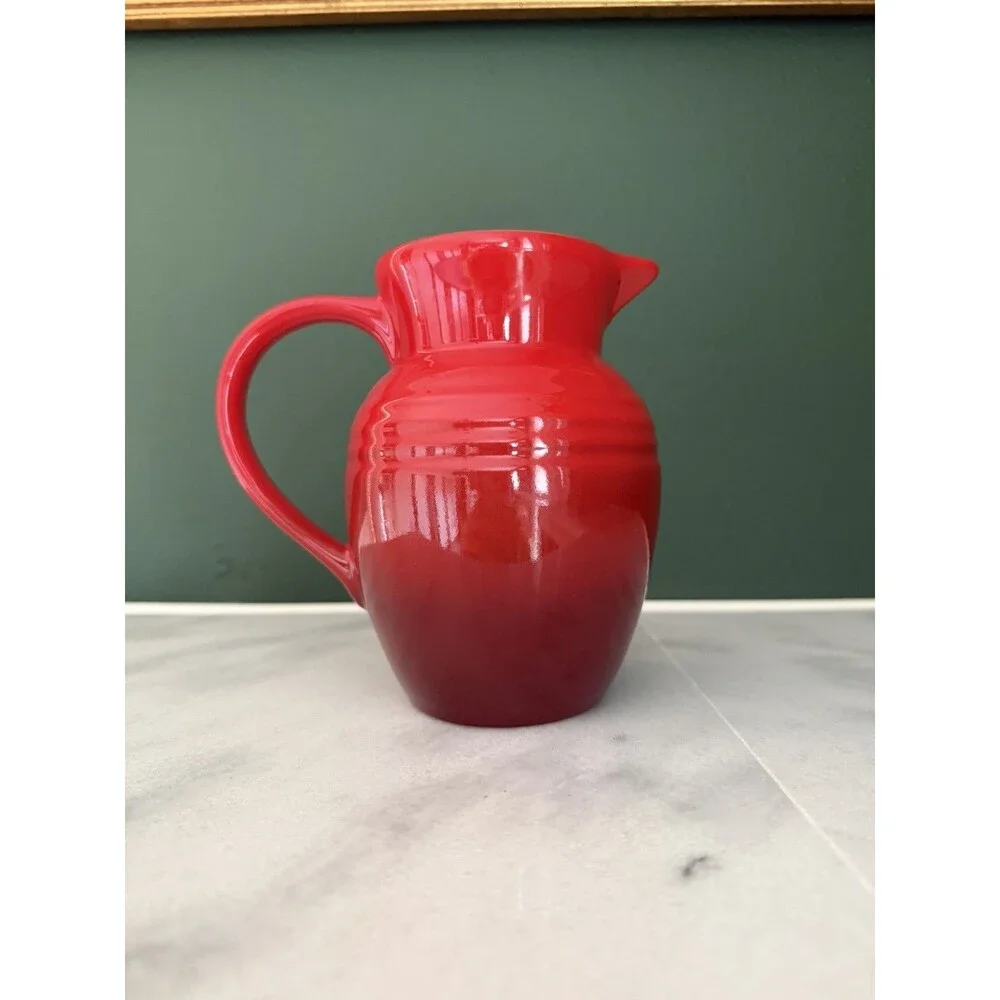 Le Creuset Stoneware Breakfast Jug Pitcher 0.7L Creamer Juice Syrup Cerise Red